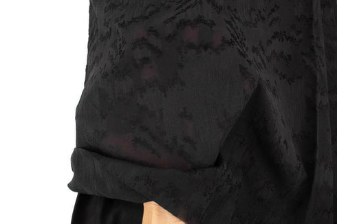 Black Flocked Light Weight Cotton Woven Designer Fabric by the yard